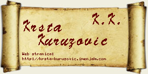 Krsta Kuruzović vizit kartica
